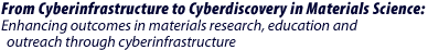 From Cyberinfrastructure to Cyberdiscovery in Materials Science: Enhancing outcomes in materials research, education and outreach through cyberinfrastructure